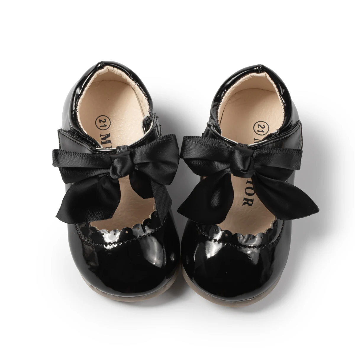 2023 Kids Leather Shoes Girl Pink Bow Children\'s Girl Princess Party Shoes Flat Rubber Sole Detachable Dress Shoes