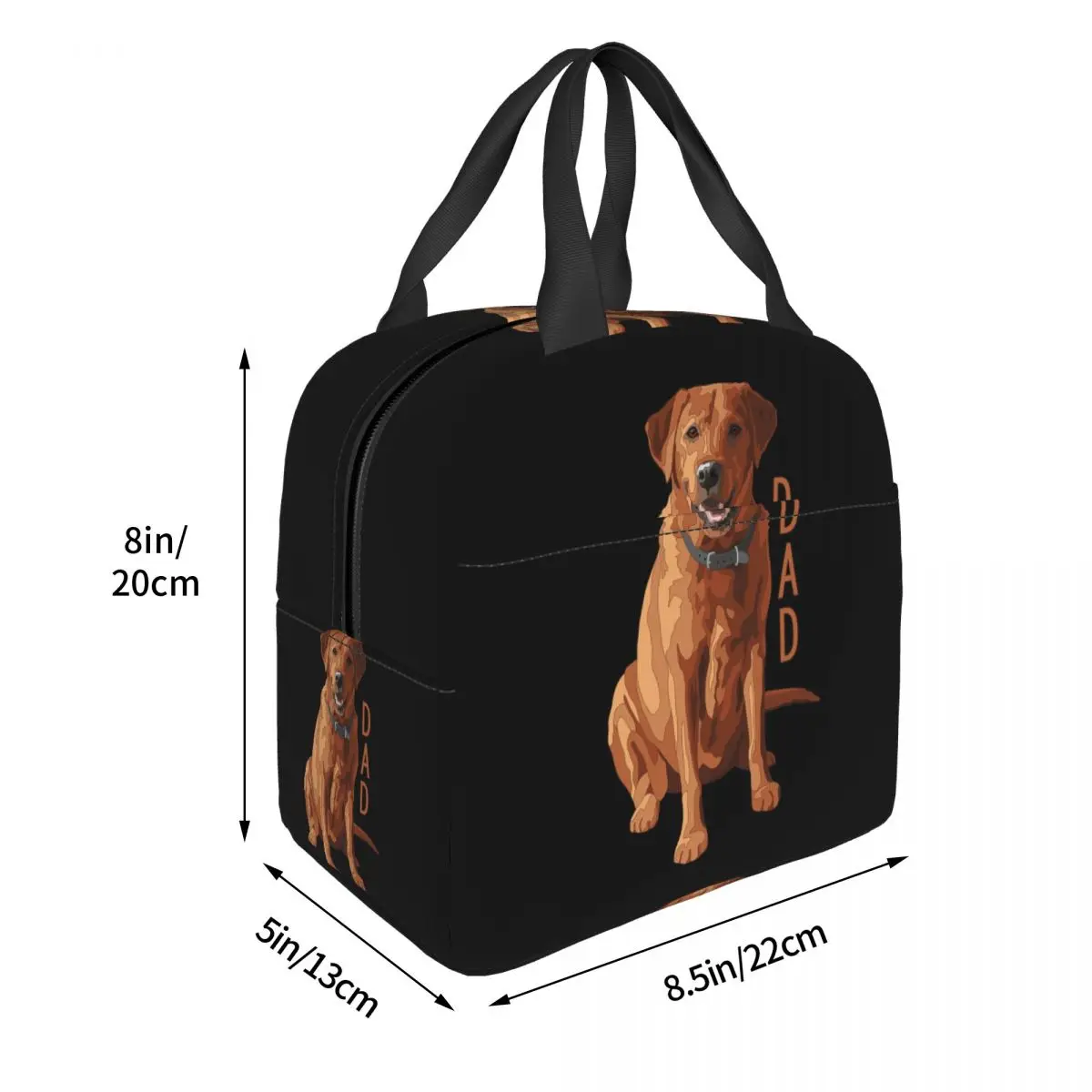 Lab Dad Fox Red Labrador Retriever Dog Insulated Lunch Bag for Women Children Portable Food Boxes Thermal Lunch Box Tote