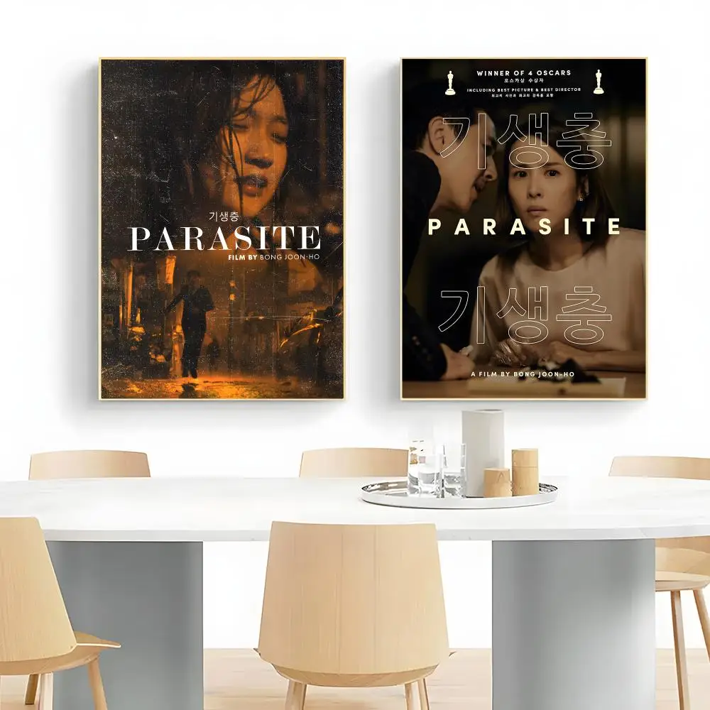 Thriller Movie P-Parasite Poster Frameless Peel-and-Stick Removable Wall Art Print