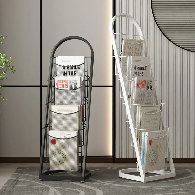 Magazine rack, promotional material rack, single-page display shelf, book and newspaper shelf, book and magazine storage, floor-