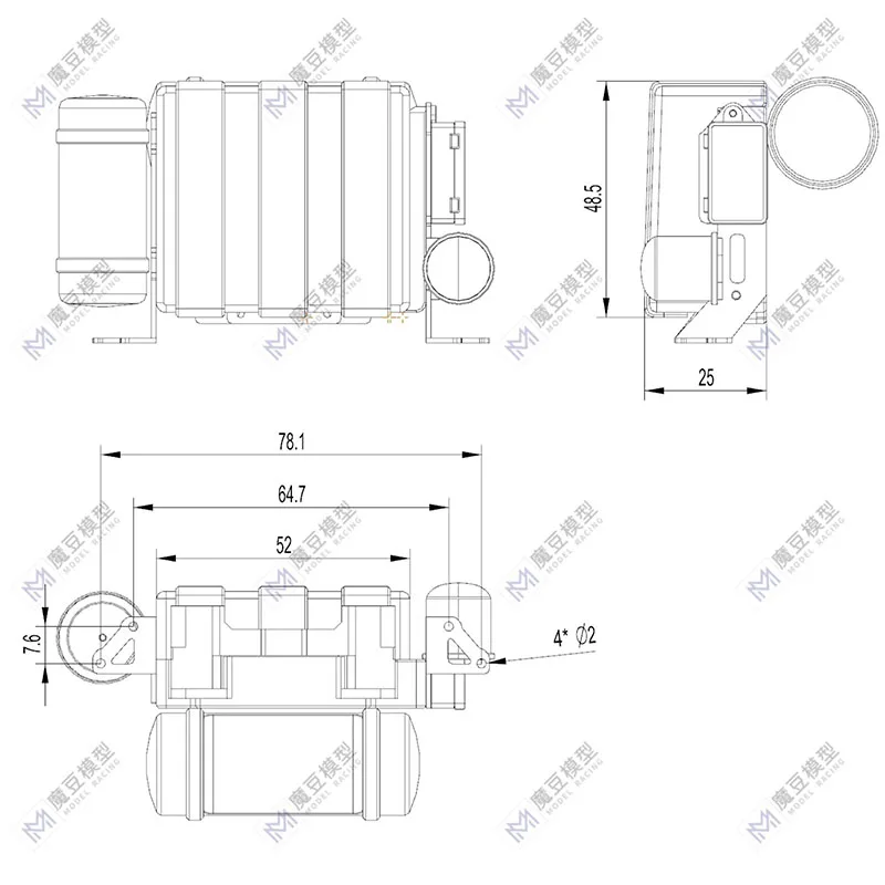1:14th Scale Metal Simulation Battery Box Gas Tank for Tamiya RC Truck SCANIA 770S R620 VOLVO BENZ Arocs MAN TGX Car Accessories
