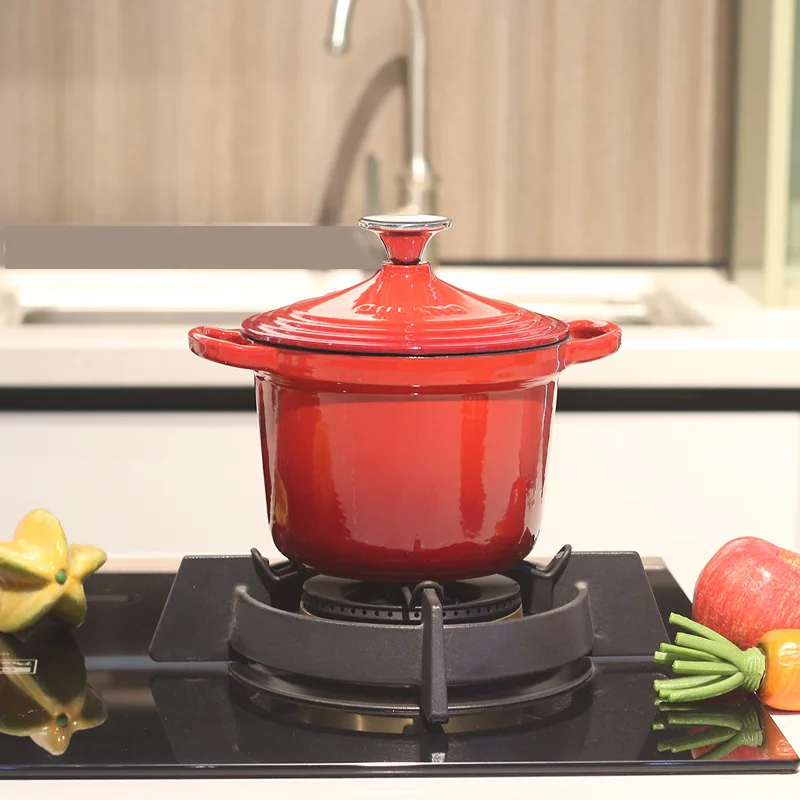 Single Cast Iron Gold Fleck Enamel Pot Braised Pork Ribs Mid Autumn Gift Porcelain Tight Seal Quick Heat for Family Meal