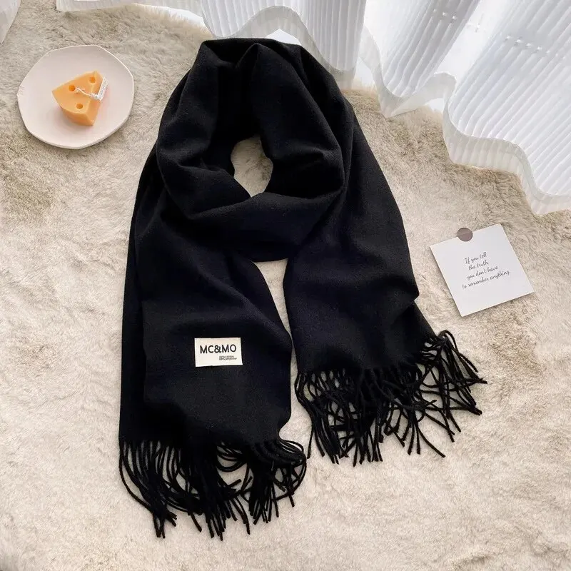 200x70cm Solid Scarf Women Fashion Cashmere Soft Winter Warm Scarves Hijab Female Long Headband Shawl Wrap Bandana Foulard 2022