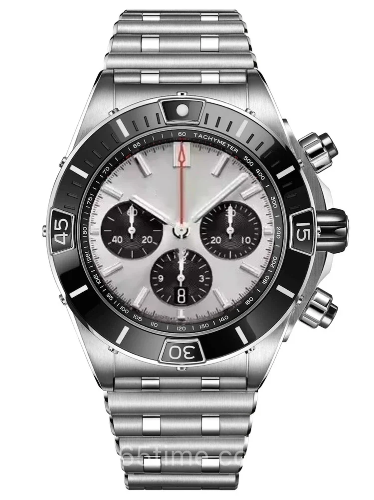 

202644mm Luxury Men Quartz Chronograph Watches Chronomat Date Stainless Steel Mens Wristwatch High-quality gift watch