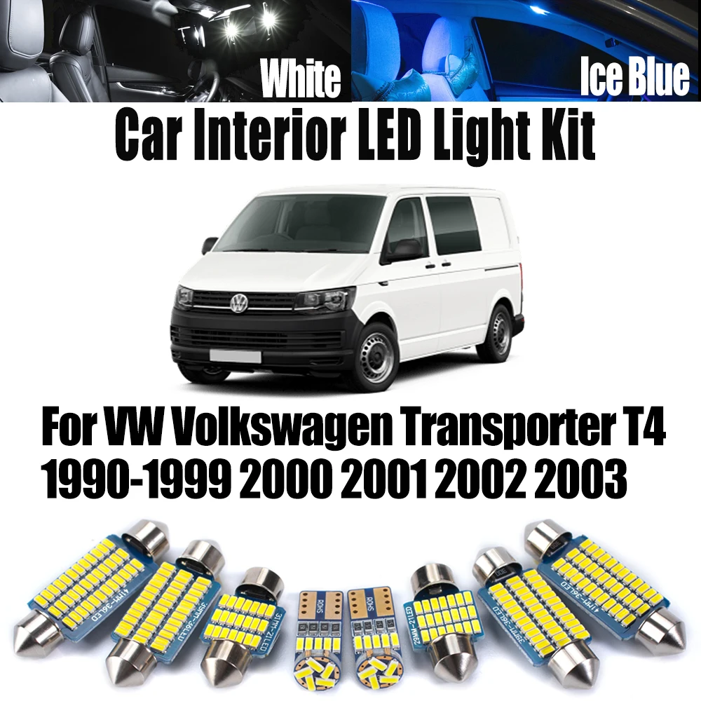 

14 шт. светодиодный внутренний купольный светильник для двери багажника, комплект потолочного освещения для VW Volkswagen Transporter T4 1990- 2002 2003 Canbus, автомобильные аксессуары