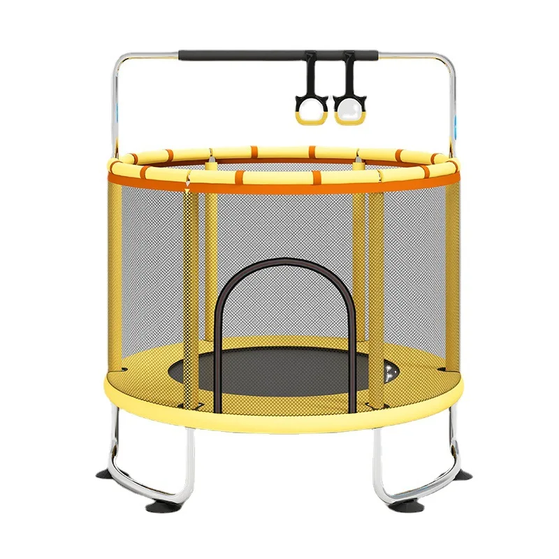 Jumping Diameter 1.4M Trampoline Bed with High Safety Net Trampoline Table for 1-2 Kids Indoor Baby Bounce Bed Birthday Gift