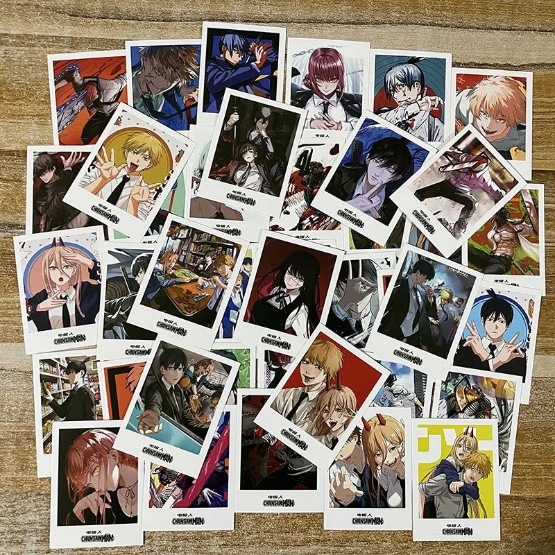 40 Stück Anime Chainsaw 3-Zoll LOMO-Karten Reze Denji Makima Hayakawa Aki HD-Gedruckte Fotokarten Sammelkarten Cosplay-Requisiten
