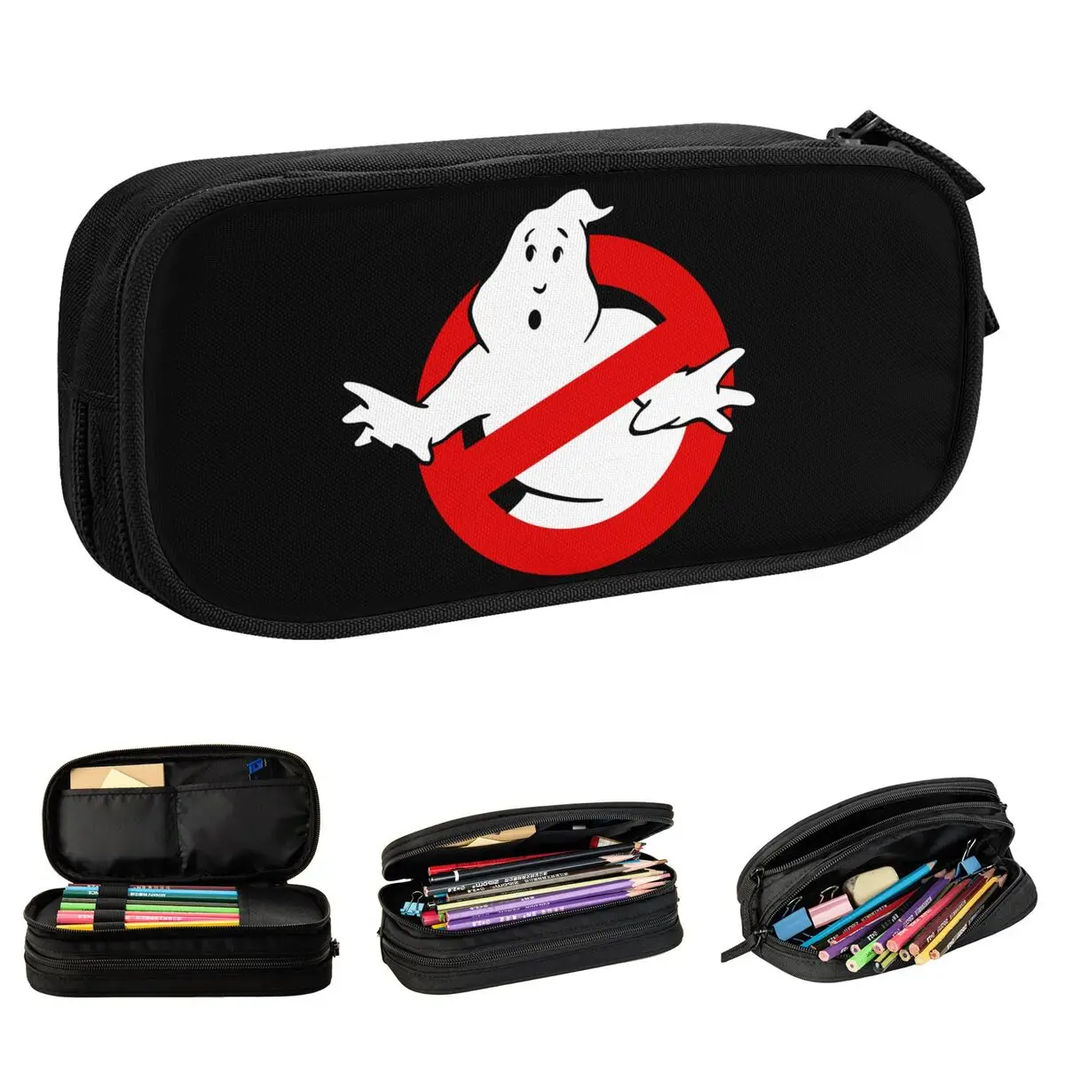 ghostbuster logo pencil case classic pen bolsa grande armazenamento material escolar presente para meninas e meninos 01