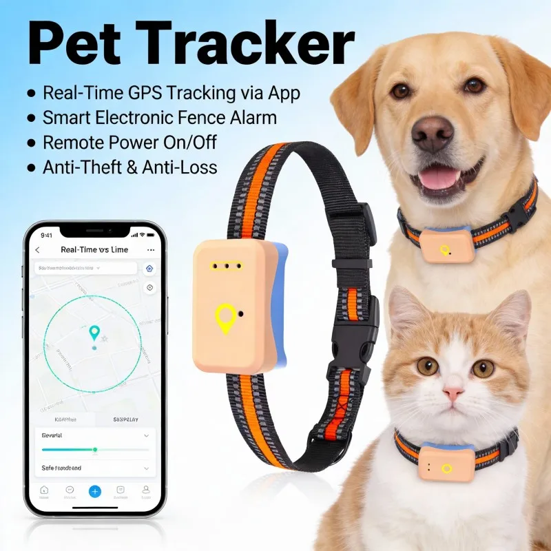 4G full Netcom GPS locator pet collar dog cat animal anti-lost anti-theft tracker