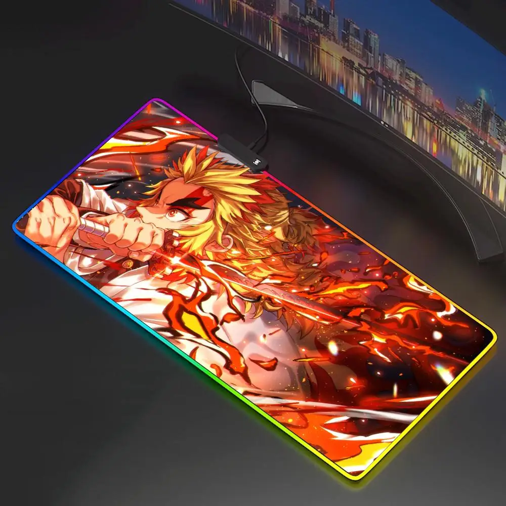 

Anime Demon Slayer Mouse Pad Mousepad Rgb Mouse Pad Gaming Backlight Pc 700x400mm Accessories Gamer Keyboard Backlit Mat Desk Protector Mats Xxl Large Anime