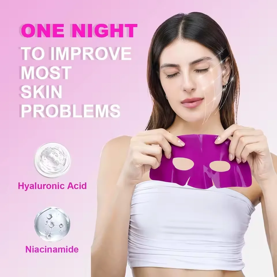 Maschera viso antirughe al collagene profondo Dissolvenza linea sottile Sollevamento pelle solida Anti-età Idratante Illumina la cura della pelle Cosmetici coreani