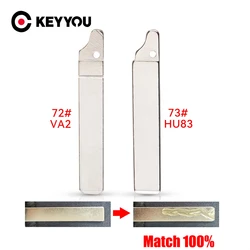 KEYYOU WIth Cutting Service 72# VA2 73# HU83 original key blade Flip Car Key Blade For Peugeot 307 407 For Citroen For Renault