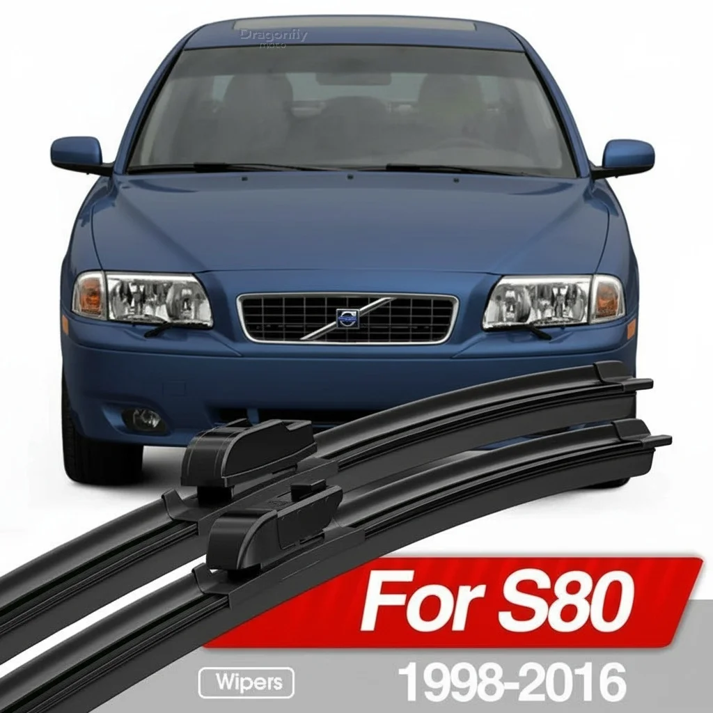 

For Volvo S80 I II 1998-2016 Front Windshield Wiper Blades 2pcs Windscreen Window Accessories 2003 2006 2007 2010 2013 2015