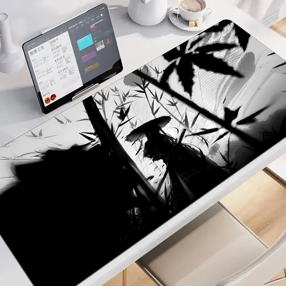 

Ink Warrior Bamboo Forest Mouse Pad Art Mausepad Large Gaming Non-slip Desk Accessory Aesthetic Laptop Tablet Mat Mini PC Pads