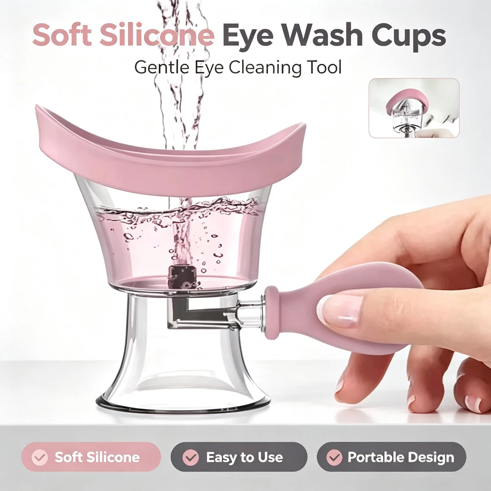 1pcs Soft Silicone Eye Wash Cups Eyes Cleaner Flushing Rinse Cups Resuable Bath Eyewash Cups for Students