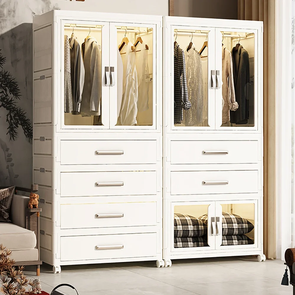 

Складной шкаф большой емкости, двухдверный открытый ящик для хранения с крышкой, штабелируемый складной классификационный ящик, контейнеры для шкафа