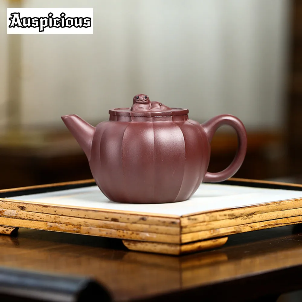 

200ml Chinese Authentic Yixing Purple Clay Teapots Famous Handmade Lion Ball Tea Pot Raw Ore Purple Mud Kettle Zisha Teaset Gift