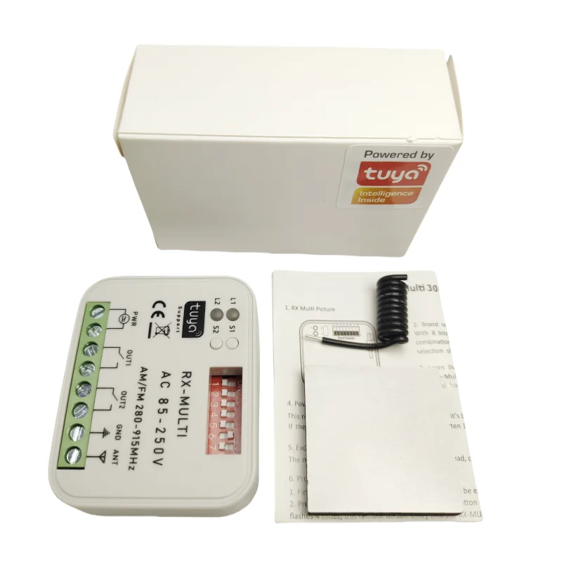TUYA WIFI 300-868MHz Universal 2 Channel 9-30V Rolling and Fixed Code Garage Door Remote Receiver