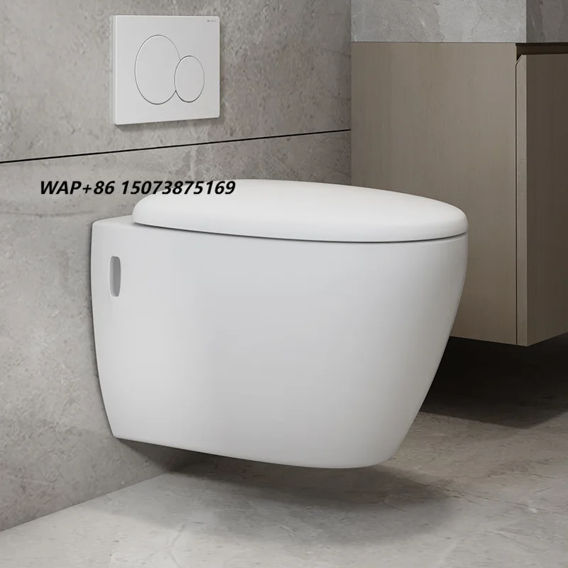 Water Saving Bathroom Wall-Hung Ceramic WC Smart Toilet with Air-drying Cyclone Flushing Modern Design 350mm Mix. Pit Spacing