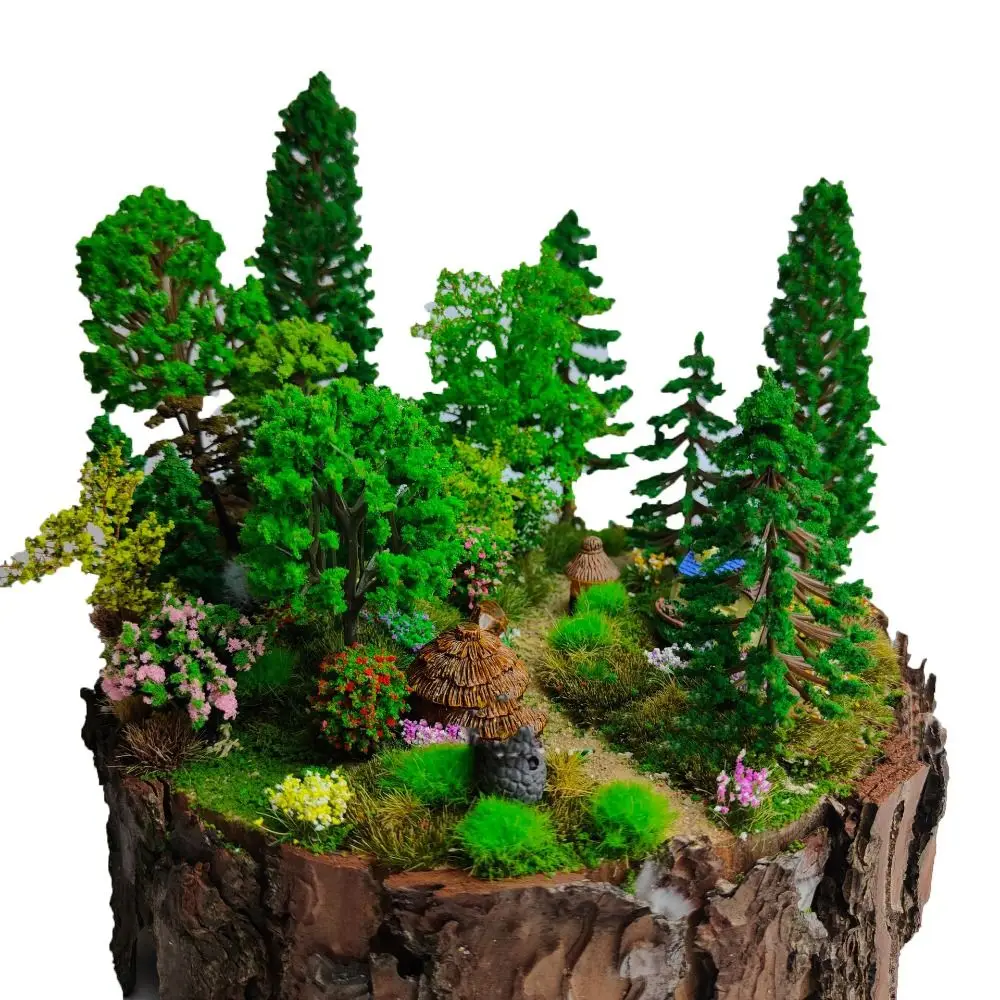 15pcs/box 10mm Grass Cluster Model Kit Multicolors diy Miniature Building Sand Table Flower Nylon Material 8.5*5.8cm