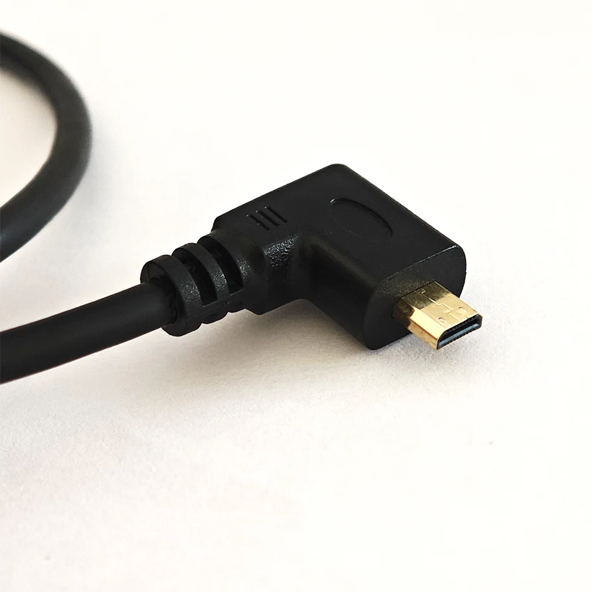كابل بيانات مايكرو HDMI عالي الوضوح الكوع الأيسر إلى كابل hdmi كابل صغير عالي الوضوح على شكل حرف D مع 0.3 متر 0.5 متر ودرع