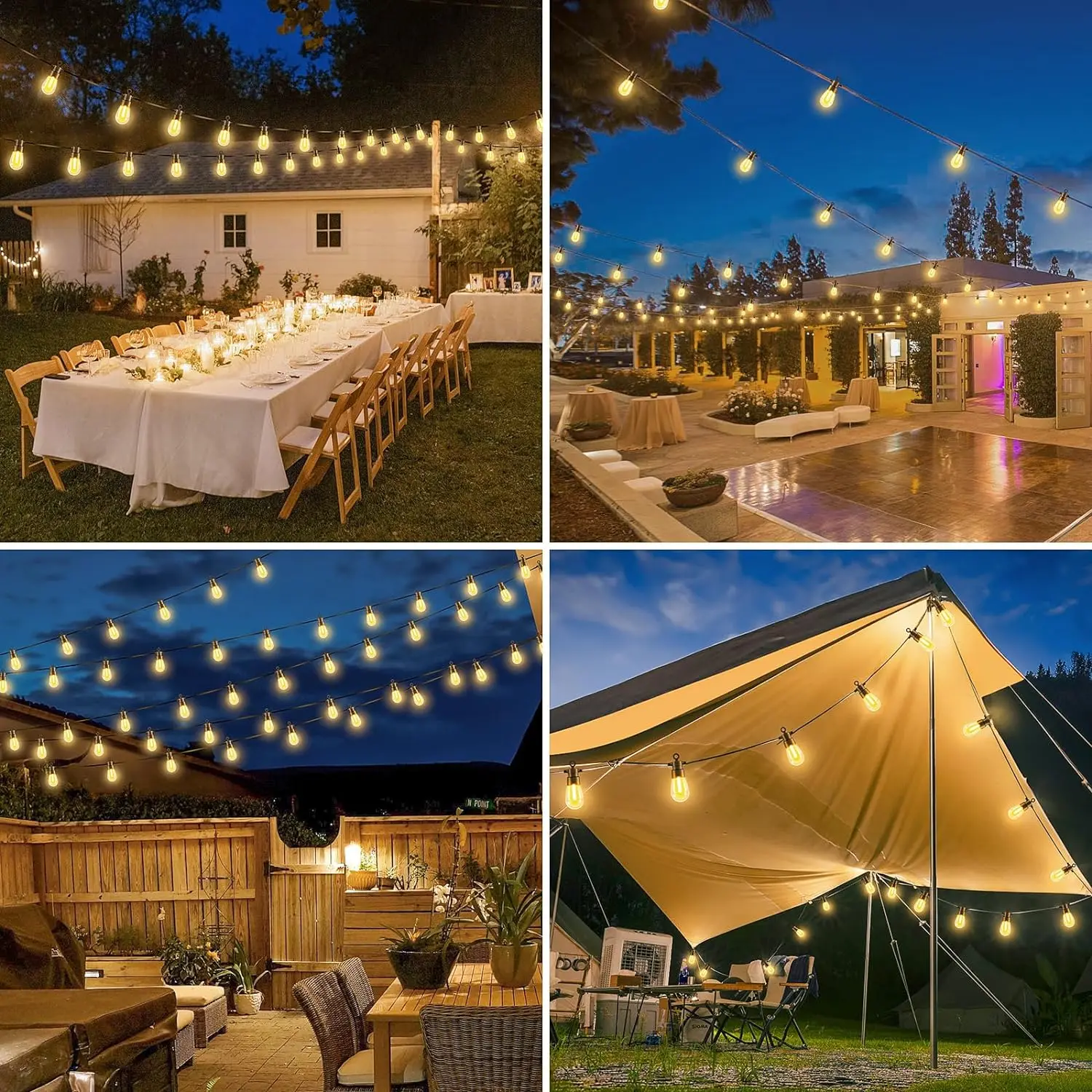 Shatterproof S14 Led Lights Garlands 220V EU 2W Warm White Waterproof Connectable Outdoor Retro Party Wedding Decoration Light