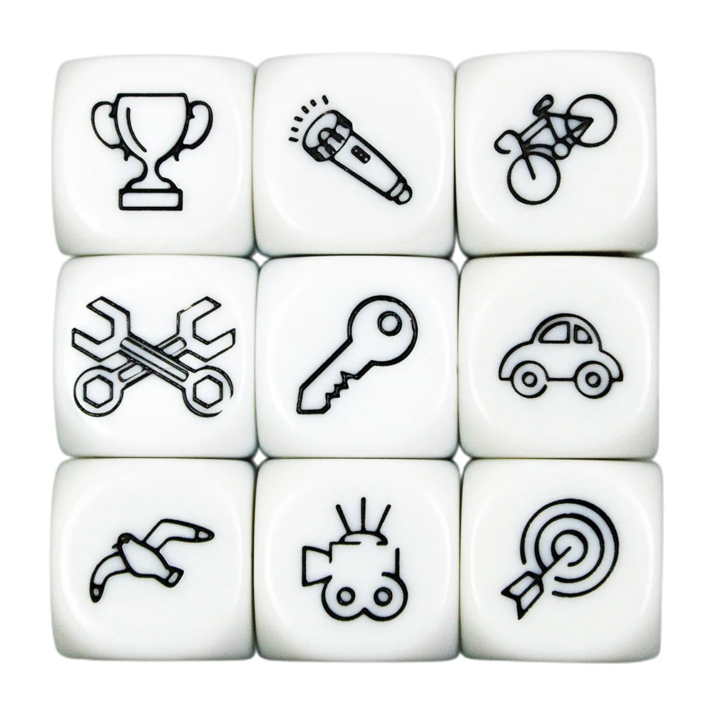 

9pcs/set Telling Story Dice Fun Patterns Dice D6 Dice Set for Board Game Family Entertainment Party Games