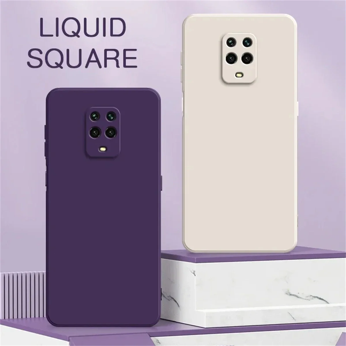 Square Liquid Silicone Phone Case for Xiaomi Redmi Note 9 Pro Max 9S 9T 4G 5G 360 Protective Mobile Cover RedmiNote9 Note9ProMax