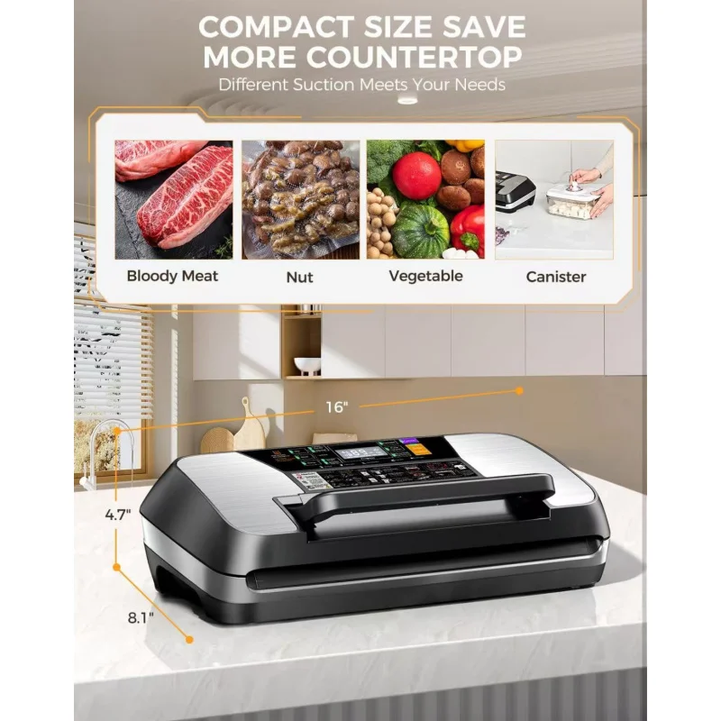 SV618 فراغ السدادة البلاستيك ختم آلة الختم الجاف والرطب متوسطة الحجم آلة حفظ الطعام المنزلية