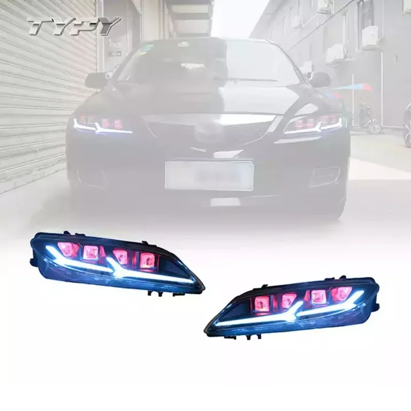 

Car Lighting System Headlights Modified Head Lamp LED DRL With Moving Turning Signal For Mazda 6 Atenza 2003-2015