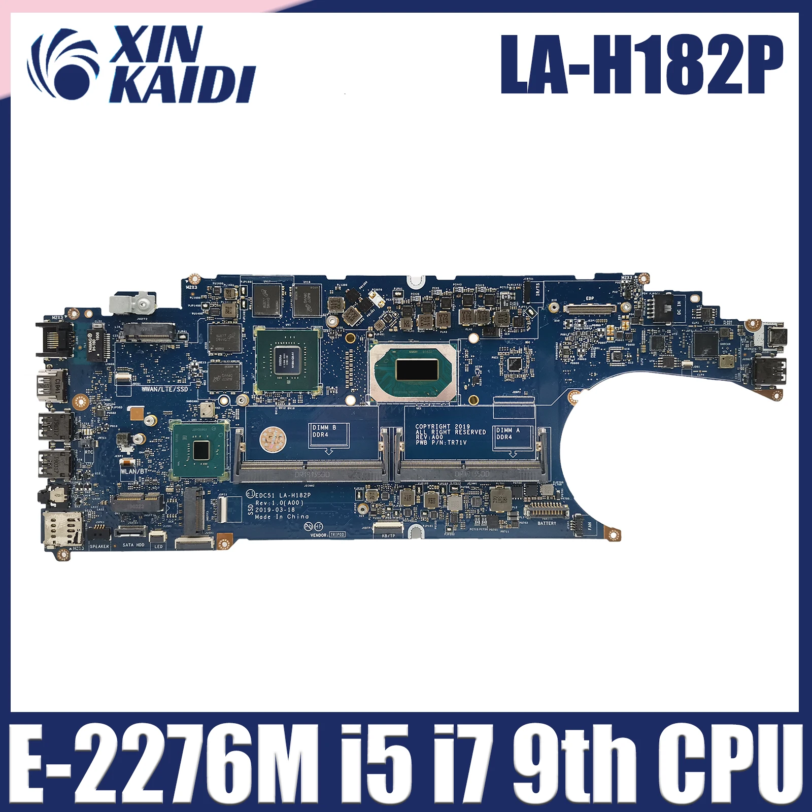 Placa base LA-H182P para DELL Latitude 3541 5501 placa base para ordenador portátil P620/MX150 2G 4G 0PGNF9 04RMN5 0P8C39 CPU E-2276M i5 9th