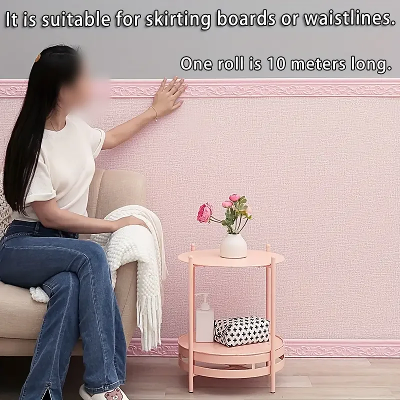 1 قطعة 10 متر/393.7 بوصة ثلاثية الأبعاد ملصق ذاتي اللصق جدار الكسوة خط التفاف الحدود ديكور غرفة المعيشة المنزلية لتقوم بها بنفسك ملصقات خلفية التلفزيون #6