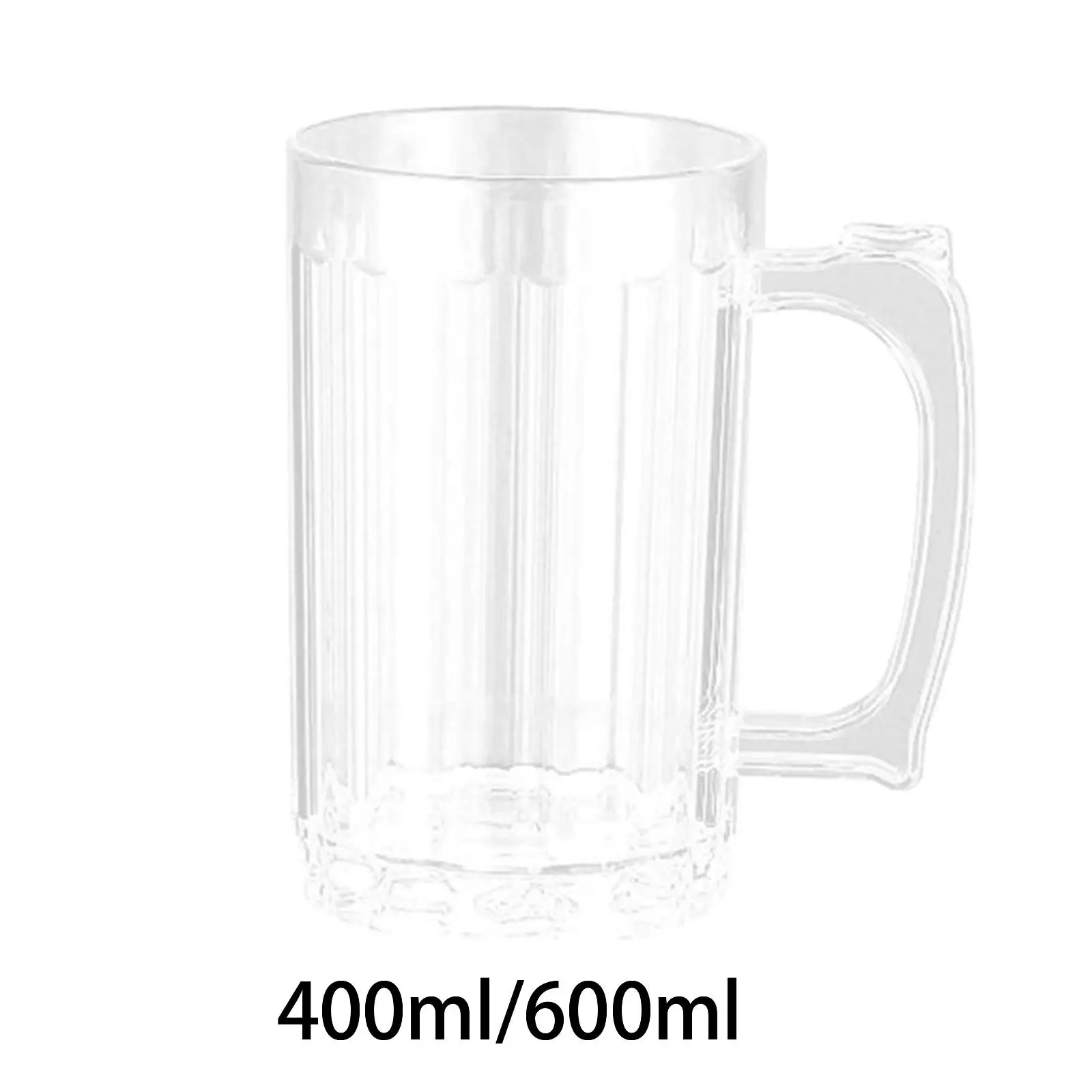 Transparent Acrylic Beer Mug Shatterproof Unbreakable Beverage Cup Reusable Drinkware Barware for Restaurant Party Home