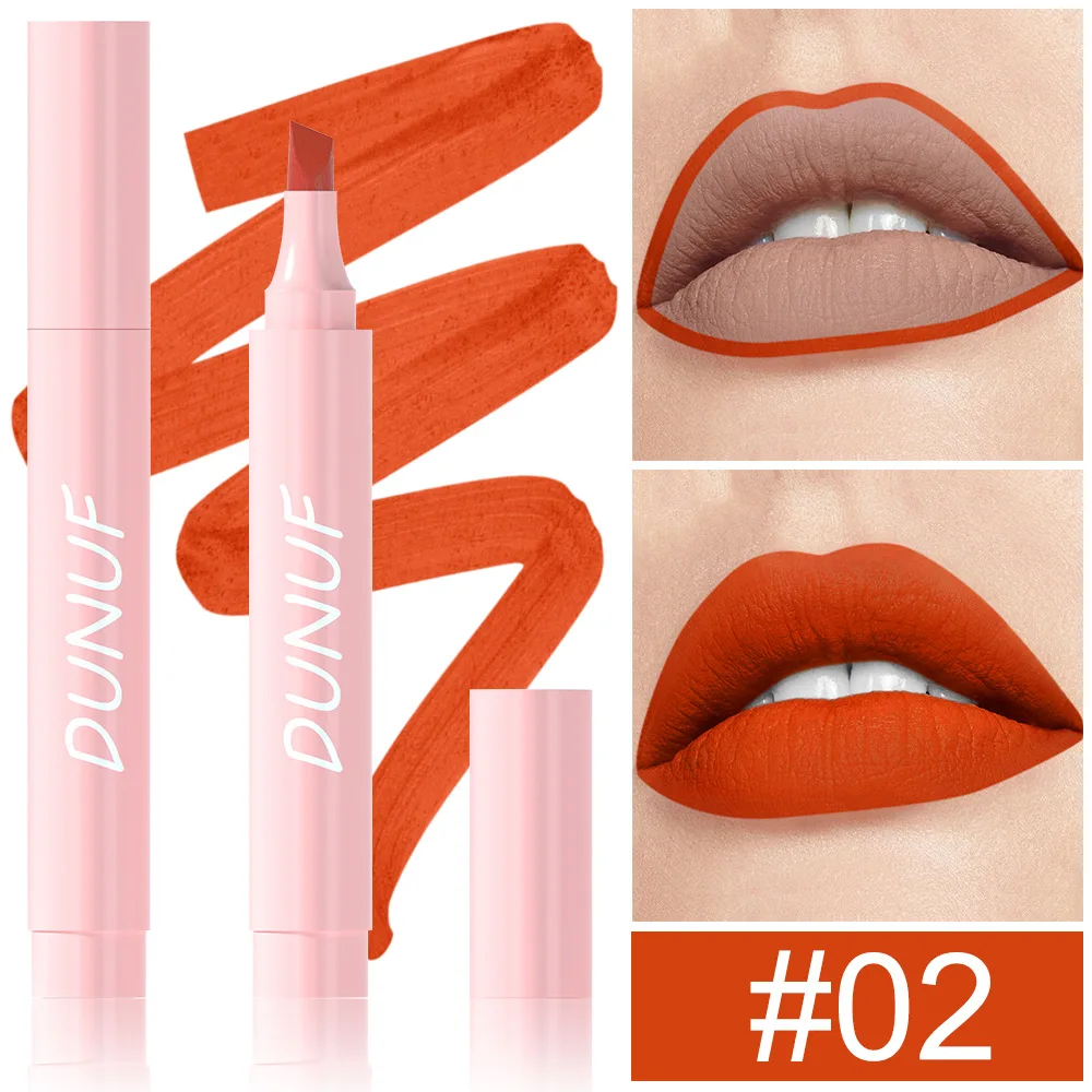 Lápiz labial mate duradero con bloqueo de color 3 en 1, lápiz labial, brillo de labios, 5 colores disponibles, maquillaje de labios hidratante