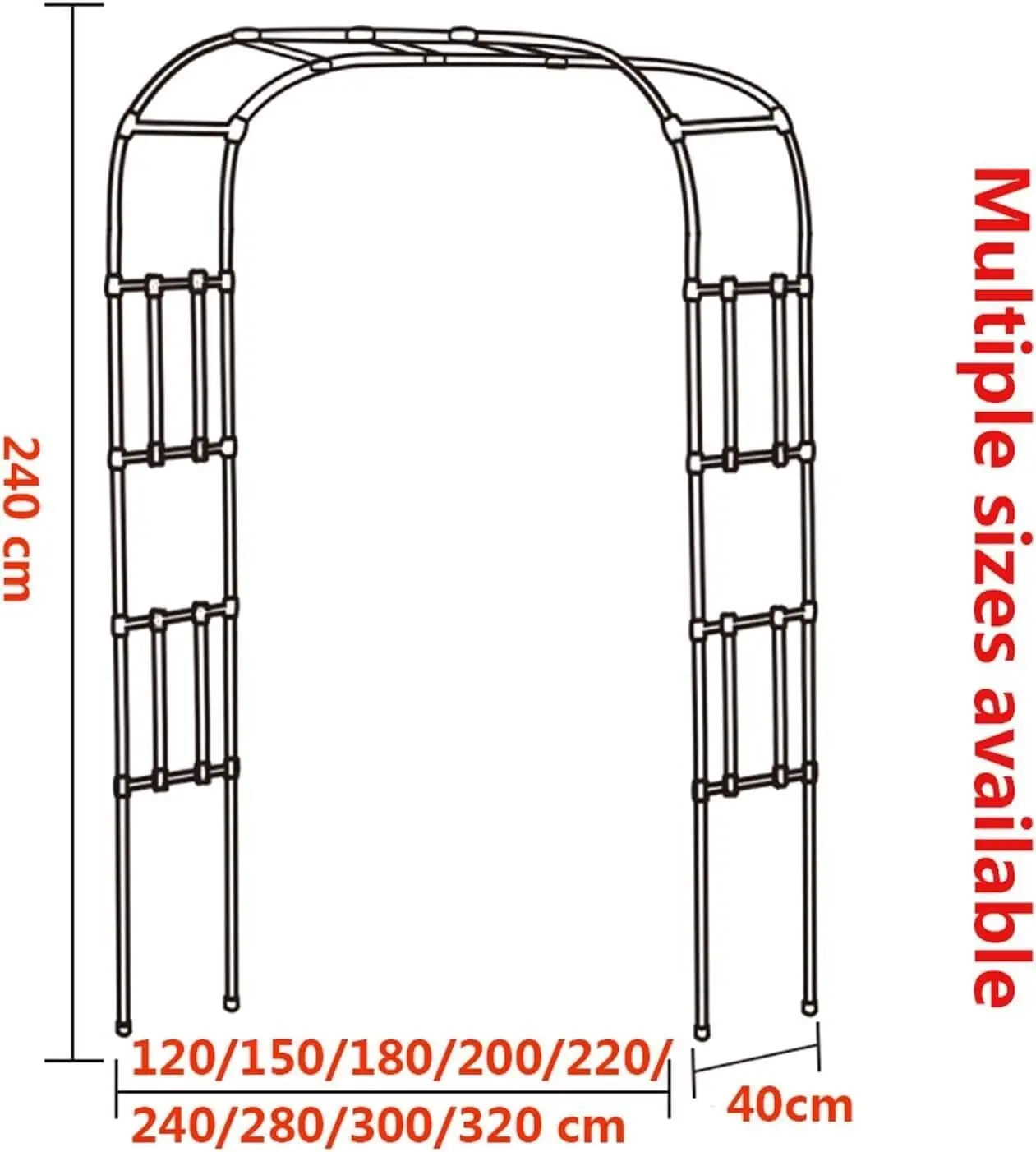 Metal Wedding Arches, Many Sizes and Colours to Choose from, Garden Arch for All Kinds of Climbing Plants Flowers.