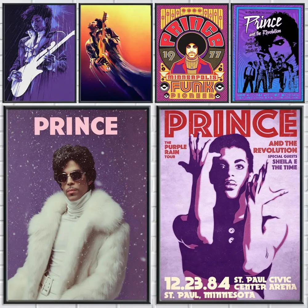 music Prince Poster Poster HD Self Adhesive Waterproof Art Print Wall Decor for Bedroom Living Room Home Gift