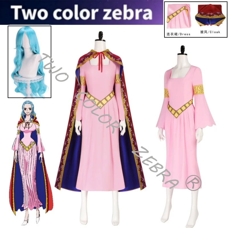 

Nefertari Vivi Cosplay Costume Women's Pink Princess Dress Cloak and Accessories Full Set Halloween Carnival Comic Con Roleplay