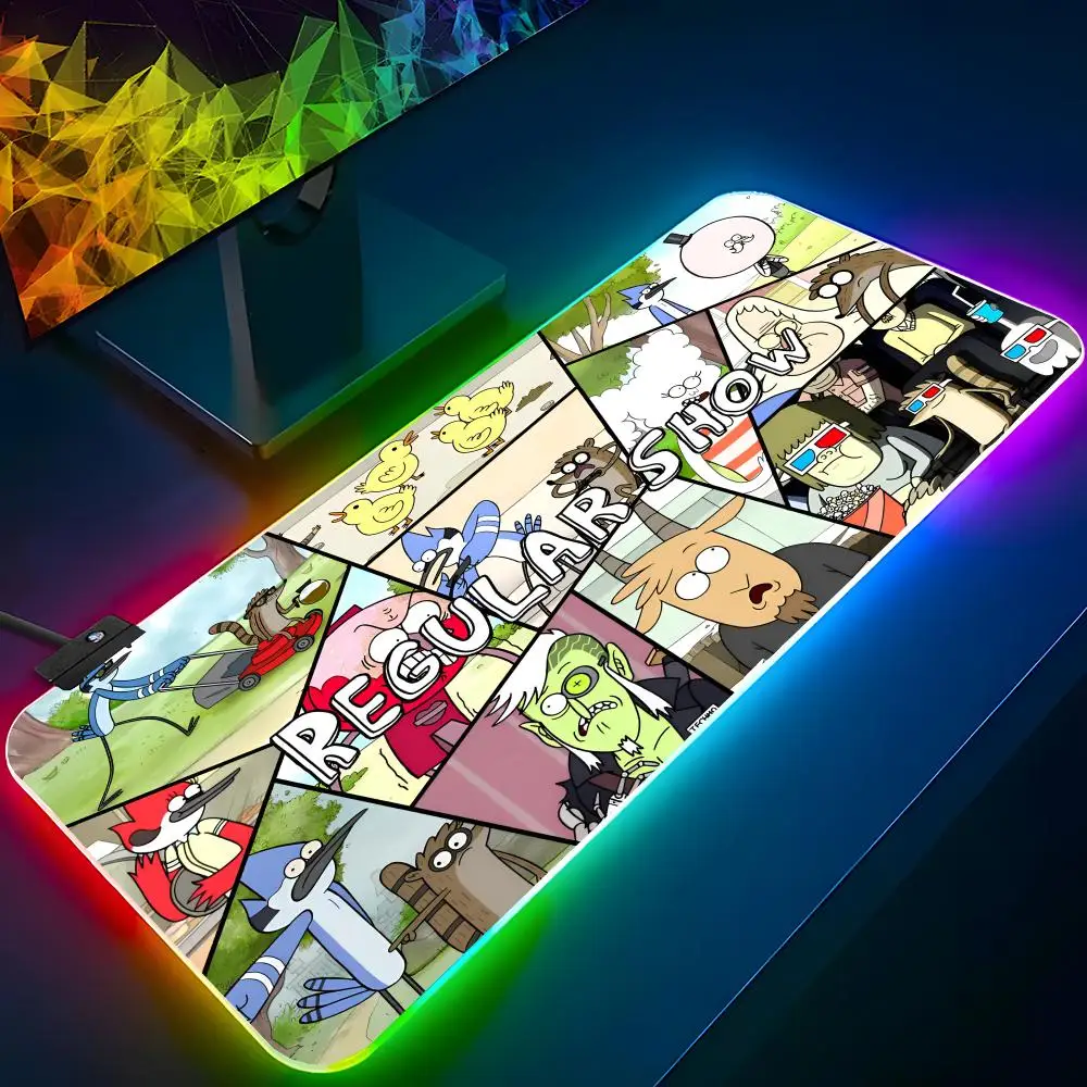 

Cartoon R-Regular Show Mouse Pad RGB Backlit Mouse Pad Laptop Mouse Pad Laptop Gamer Computer Desk Gaming Accessories