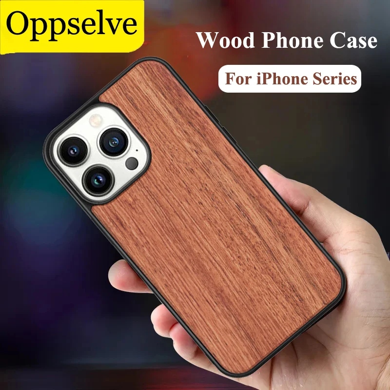 For iPhone 15 14 13 12 11 Pro Max Plus Solid Wood Bamboo Phone Case For iPhone X XS XR SE 7 8 Plus Luxury Shockproof Hard Cover