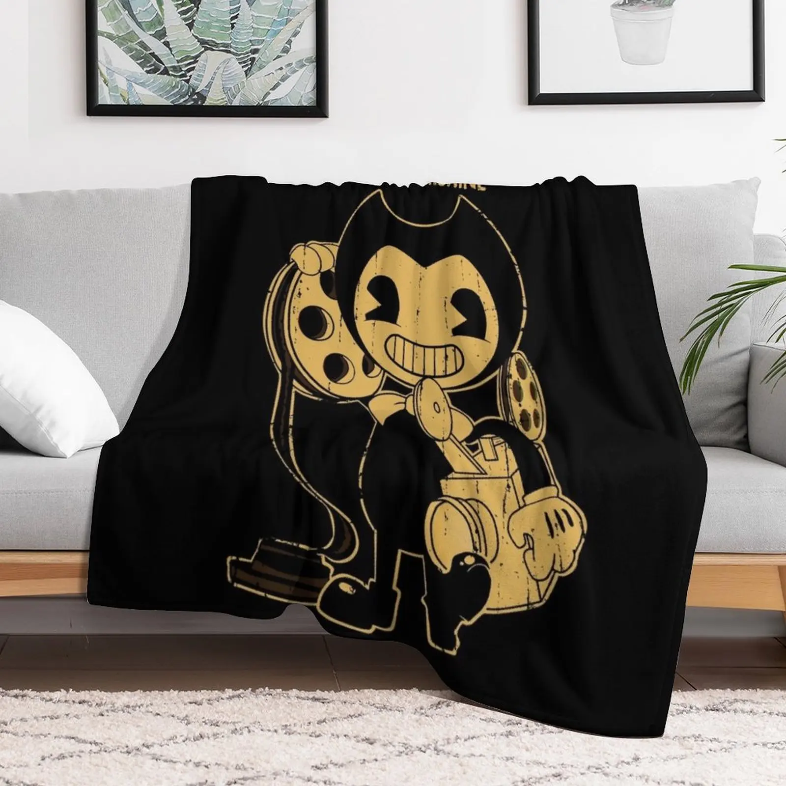 Vintage Bendy Ink Camera Throw Blanket Decorative Sofas Luxury Hairys manga Blankets