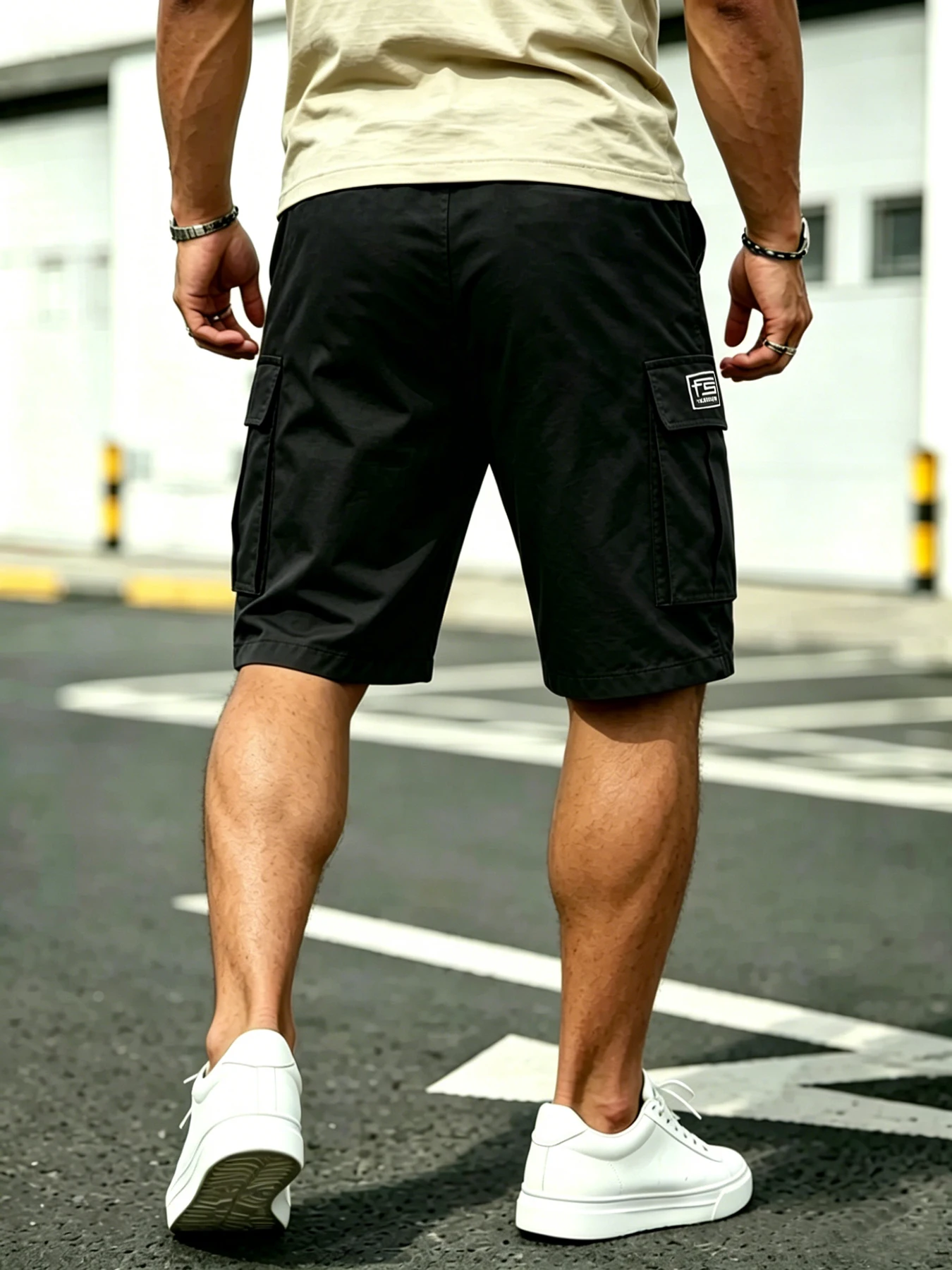 Herren Sommer Casual Sport Cargo-Shorts, Minimalistischer Pendler-Arbeitskleidungsstil, Atmungsaktiver Knitterfreier Verschleißfester Stoff – Detail 2