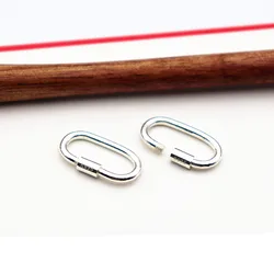 1 PCS Solid 925 Sterling Silver Clasp with Crew  Key DIY Hook Components Accessories Making