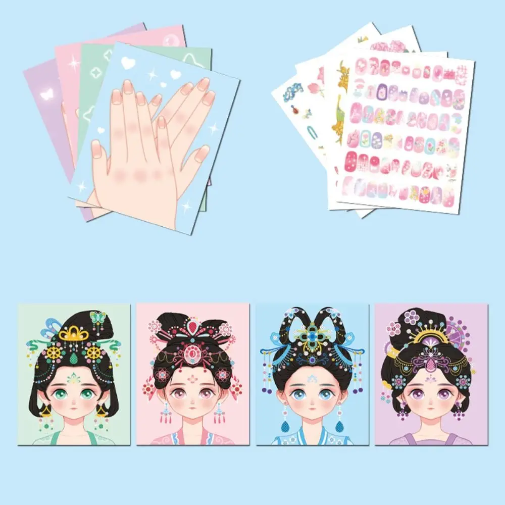 Autocollants de maquillage d'ongles princesse, quatre Modes de jeu, améliore la capacité pratique, livre silencieux, poignée de dessin animé, DIY bricolage