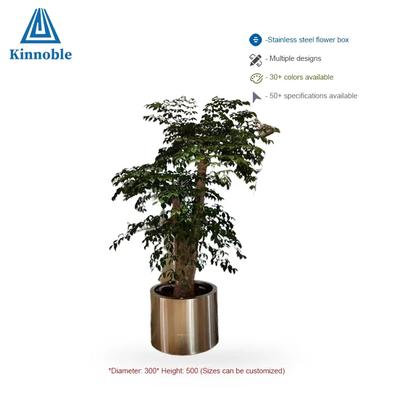 Modern Large Outdoor Rectangular Stainless Steel Flower Planter Durable Rust-Proof for Floor Usage