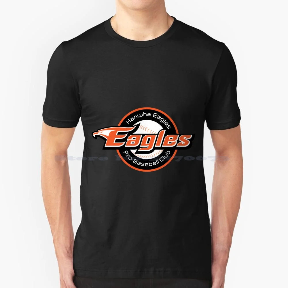 Hanwha Eagles Daejeon Baseball Kbo Logo Sticker T Shirt 100% Cotton Tee Hanwha Eagles Daejeon Baseball Kbo Logo