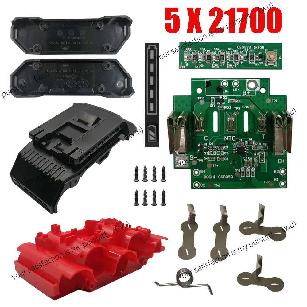 

5 X 21700 BAT618 5-ядерный литий-ионный аккумулятор, пластиковый корпус, печатная плата защиты от зарядки, корпус для Bosch 18 В BAT610 BAT609 BOX