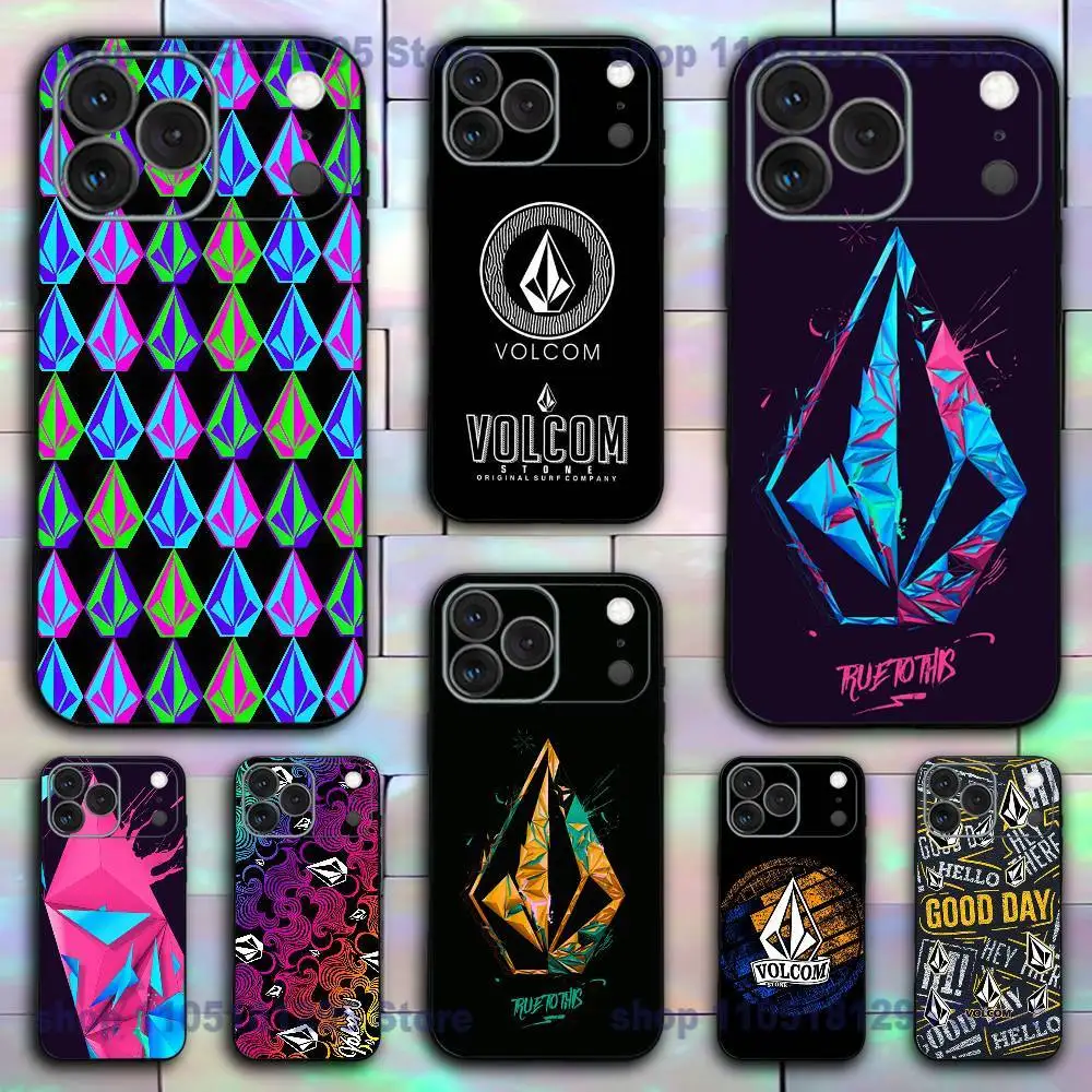 حافظة هاتف فاخرة على شكل حرف V لهاتف آيفون 17,16,15,14,13,12,11,XR,Pro,XS,Max,XR,Plus,Mini Soft سيليكون أسود مقاوم للصدمات