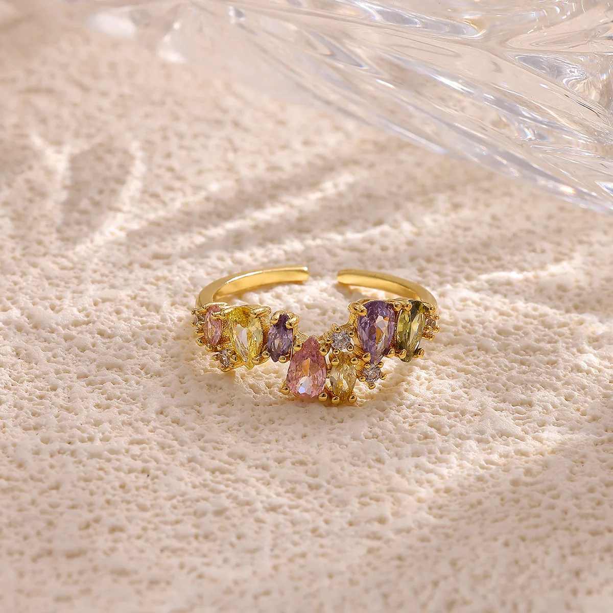 Exquisite Wassertropfen-Zirkonringe für Damen 2026 Neu Eleganter Hochzeits- und Party-Schmuck Ästhetischer Edelstahlring Geschenke