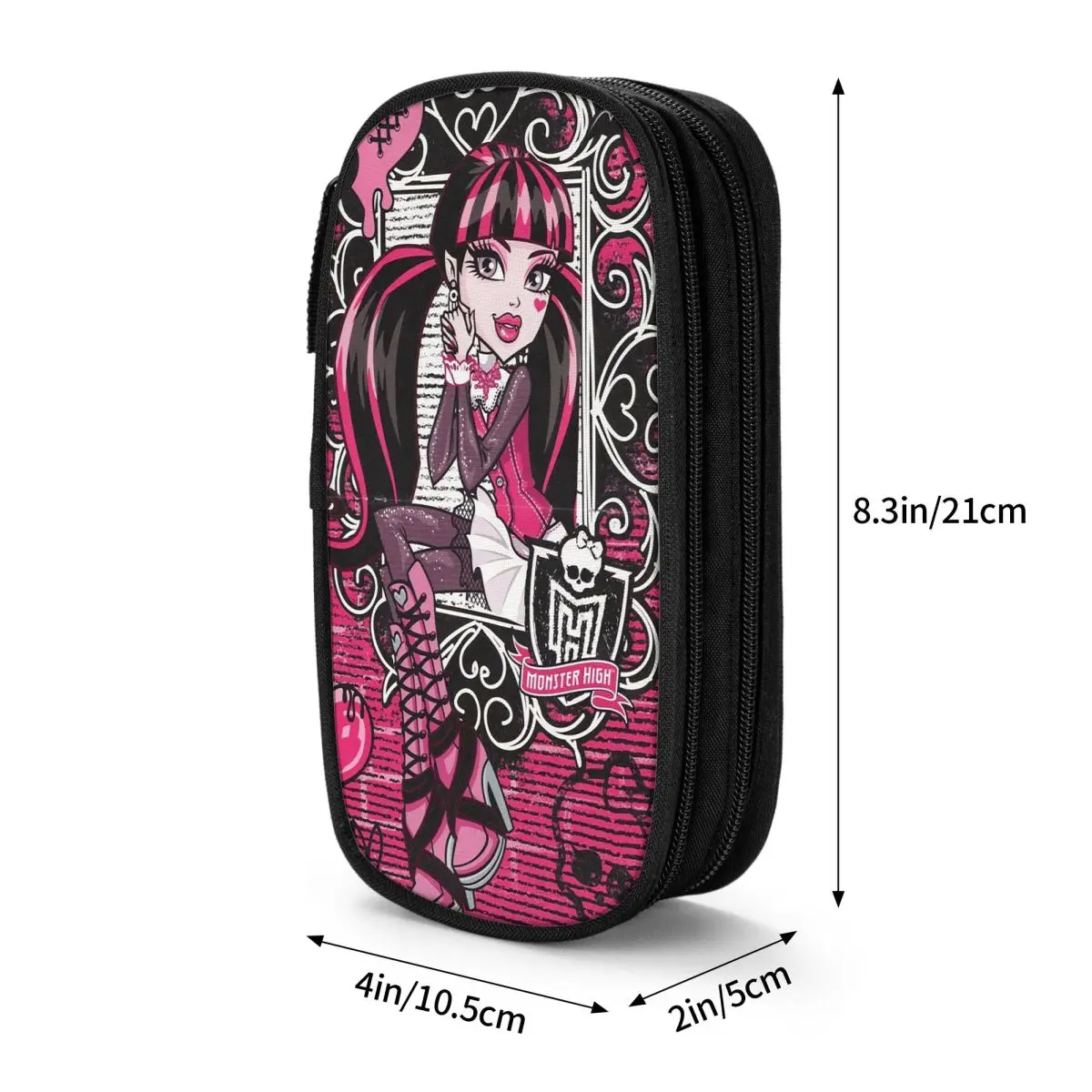 Imagem -06 - Draculaura Monster High Lápis Cases Lápis Bonito dos Desenhos Animados Pen Holder para Estudante Grande Bolsa de Armazenamento Artigos de Papelaria Presentes