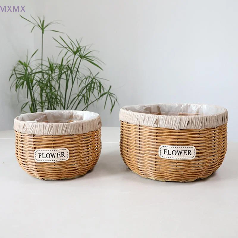 Kreativer gewebter Blumentopf, multifunktionaler Pflanzenkorb, Nachahmung von Rattan, Blumentopf, gewebter Blumenkorb, Heimdekoration